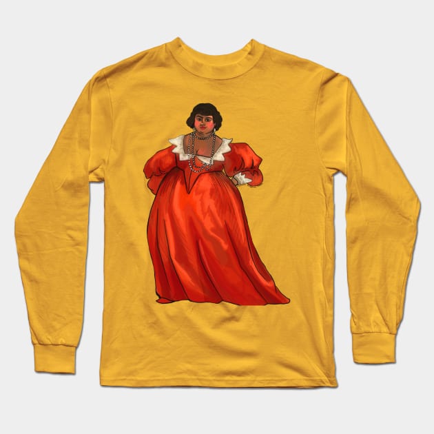 1640s Historical Fatty— no background! Long Sleeve T-Shirt by Historical Fatshion